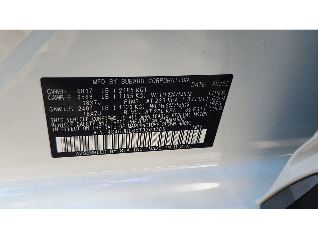 New 2026 Crystal White Pearl Subaru Limited image 11