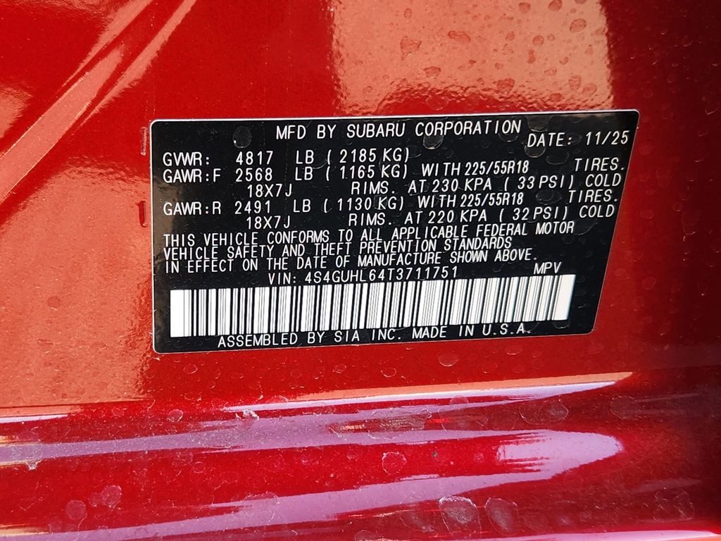 New 2026 Lithium Red Pearl Subaru Limited image 25