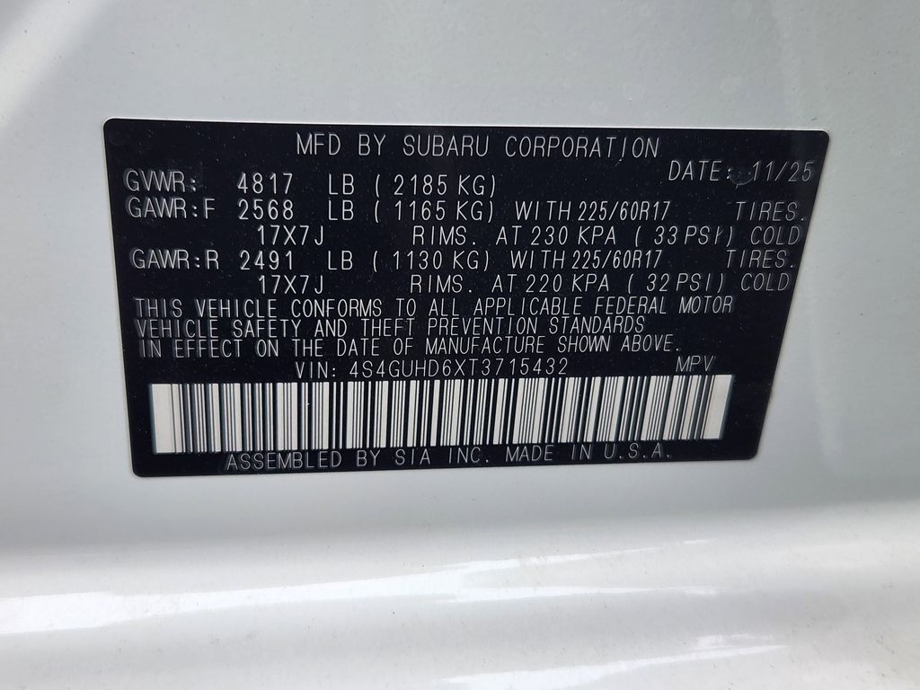 New 2026 Crystal White Pearl Subaru Premium image 26