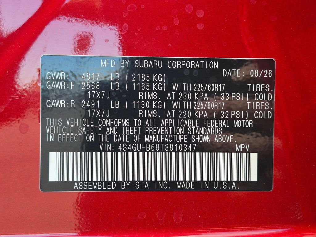 New 2026 Lithium Red Pearl Subaru Base image 24